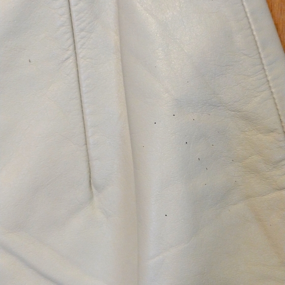 Project Piece Maybe to Dye?Tiny Spots Ivory Leather Skirt Banana Republic Size 2 - Picture 3 of 4